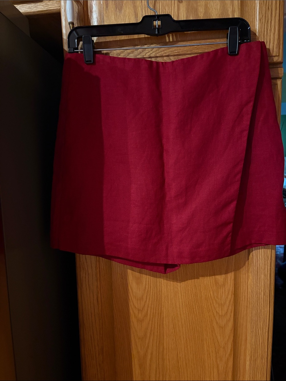 Talbots Deep Wine Red Linen Skort